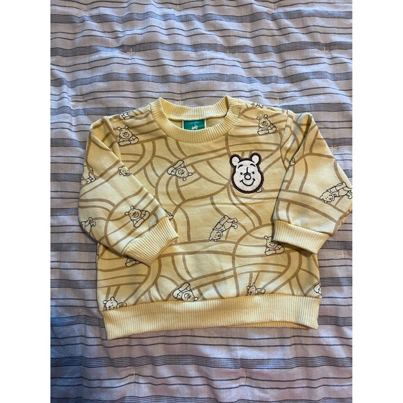 Disney Other - Disney Baby Winnie The Pooh Embroidered Patch Crewneck Sweatshirt Size 3-6 Month
